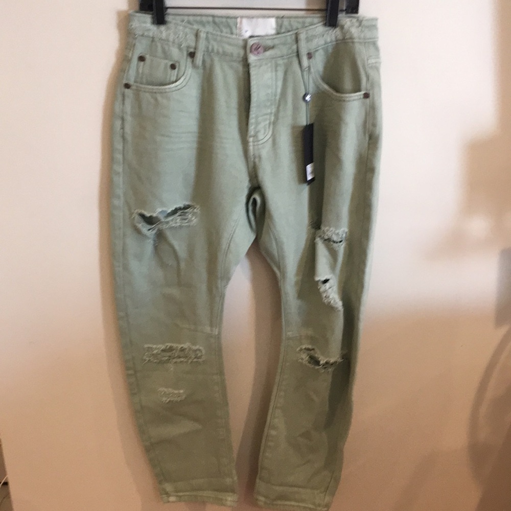 One Teaspoon FADED KHAKI MESSED UP SAINTS BOYFRIEND JEAN size 26 - Picture 5 of 7